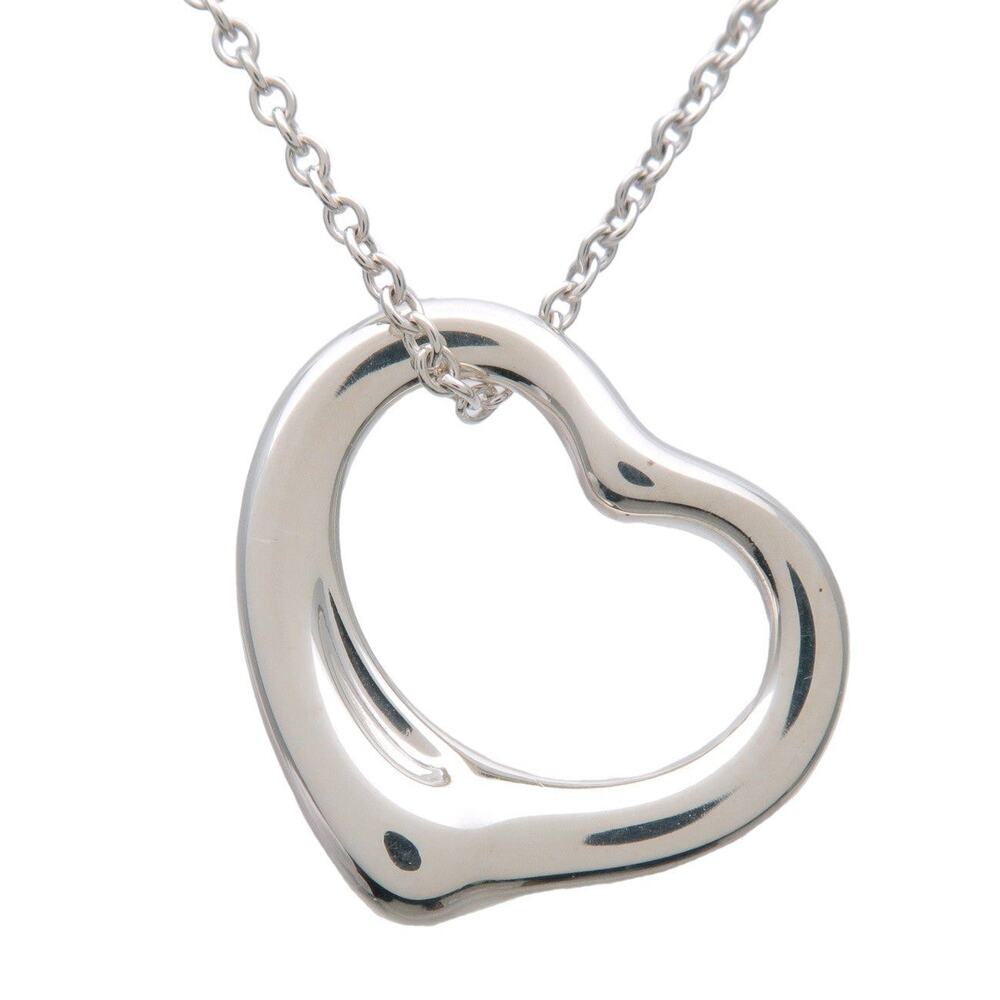 Tiffany & Co. Elsa Peretti Open Heart 15MM Sterling Silver Necklace